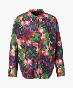 Alix The Label Blouse Woven Camouflage Flower Zwart*Dames Blouses