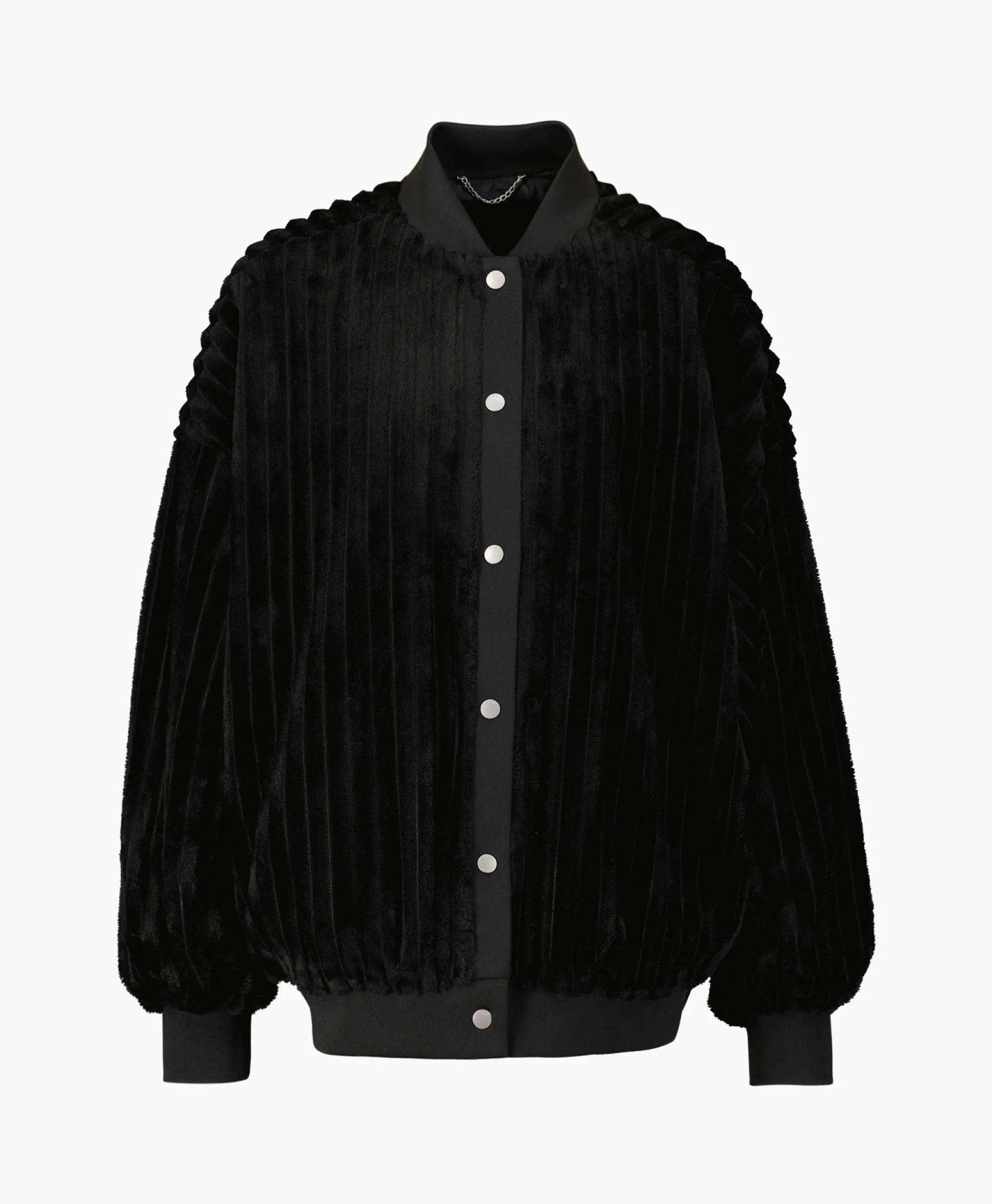 Alix The Label Jack Woven Rib Fur Bomber Zwart*Dames Jassen