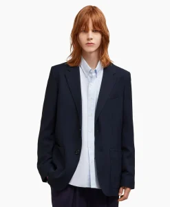 Ami Paris Jack Two Buttons Wool Viscose Twill Donker Blauw*Heren Jassen