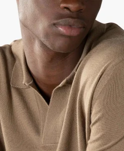 Aurelien Pullover Buttonless Polo L Taupe*Heren Truien