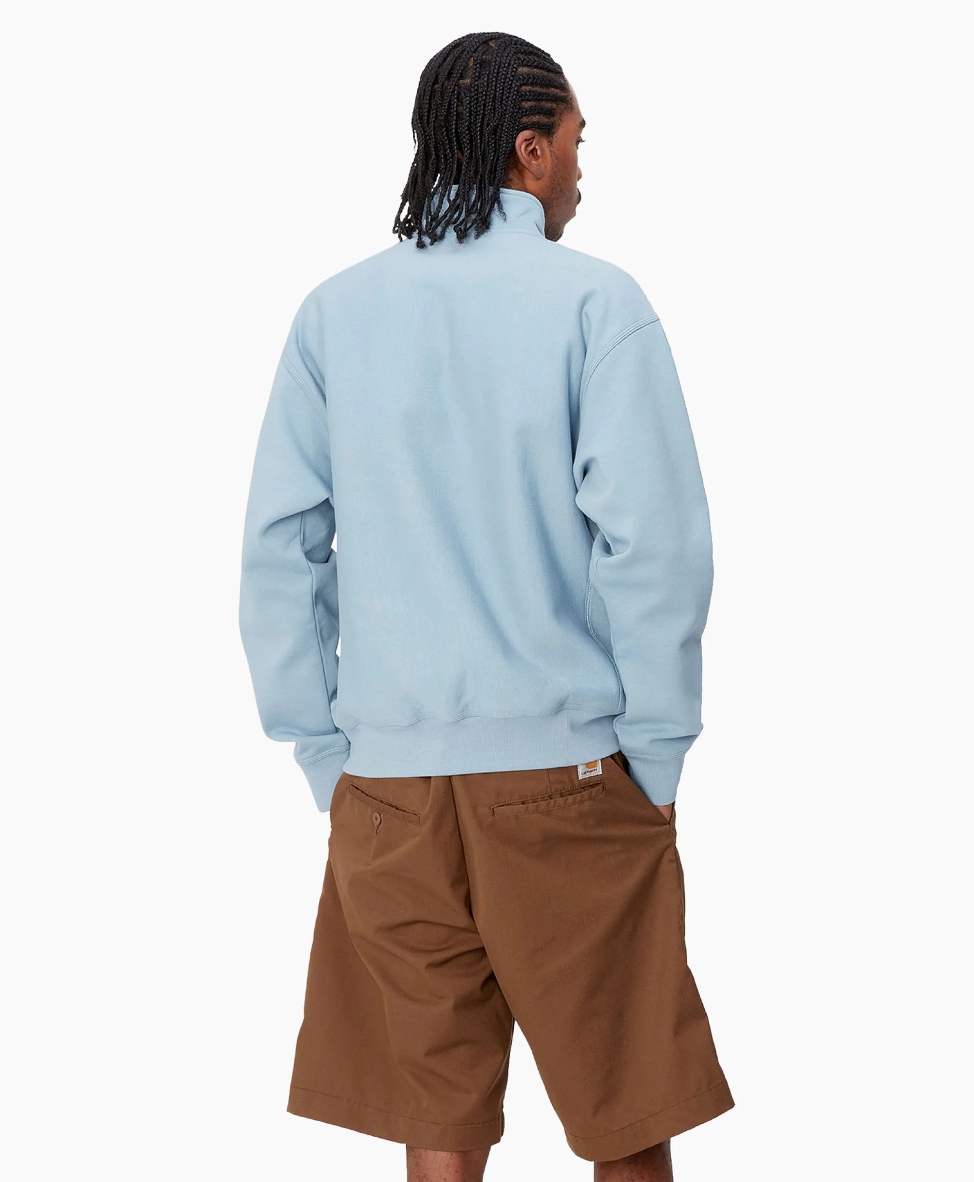 Carhartt Wip Sweater Half Zip American Script Blauw*Heren Truien