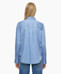 Closed Blouse Straight Fitted Blauw*Dames Blouses