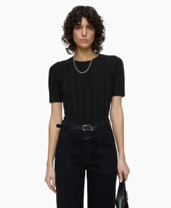 Closed Top Crew Neck Short Sleeve Zwart*Dames T-Shirts & Tops