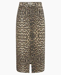 Co'couture Co'Couture Midi Rok Leo Denim Slitbruin*Dames Rokken