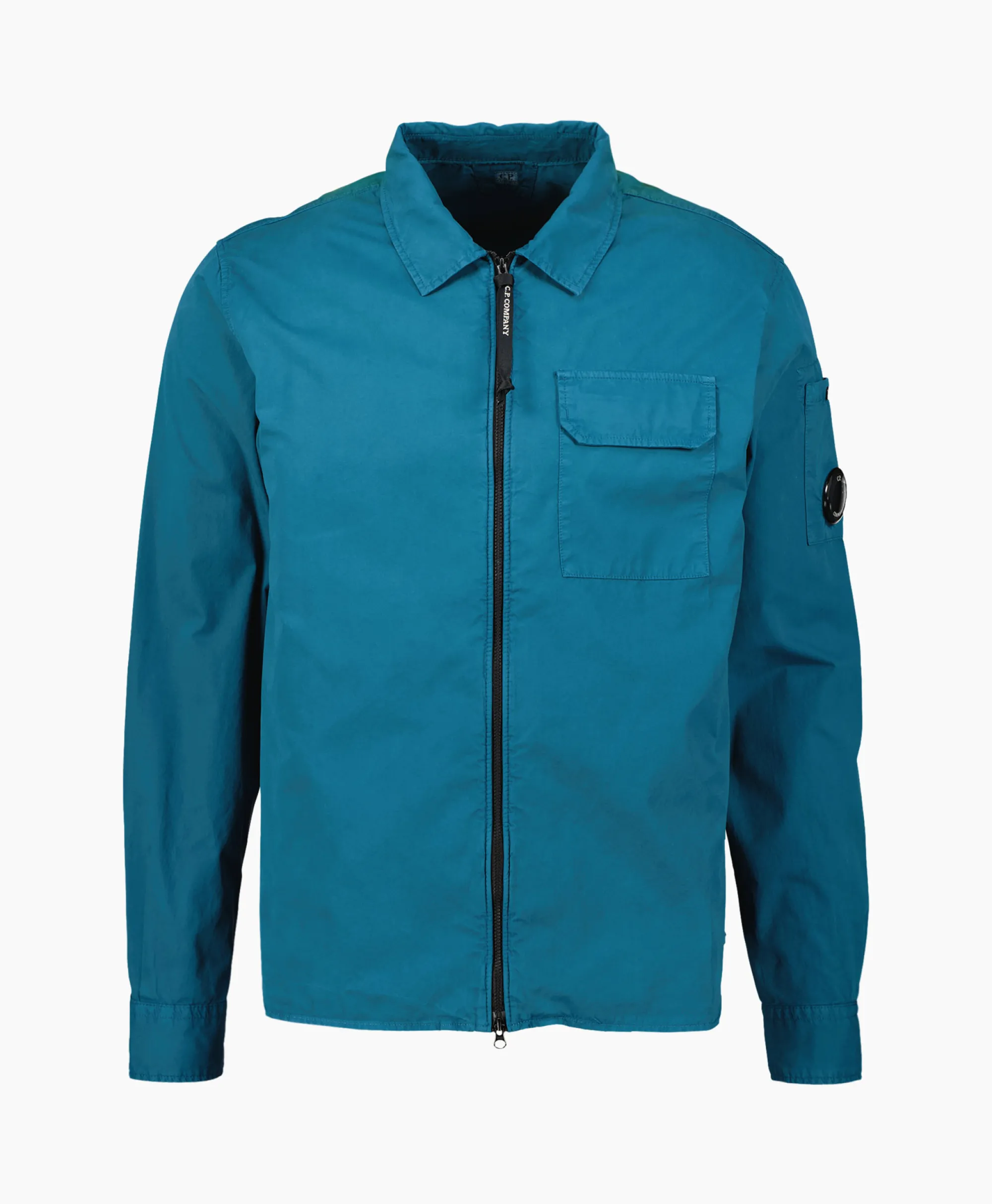 Cp Company Overshirt Gabardine Zipped Blauw*Heren Jassen