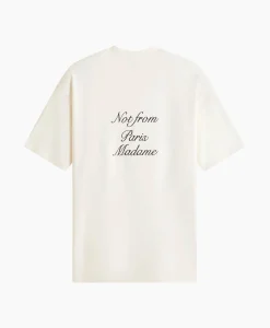 Drole De Monsieur Le T-Shirt Sloga Cursive Off White*Heren T-Shirts