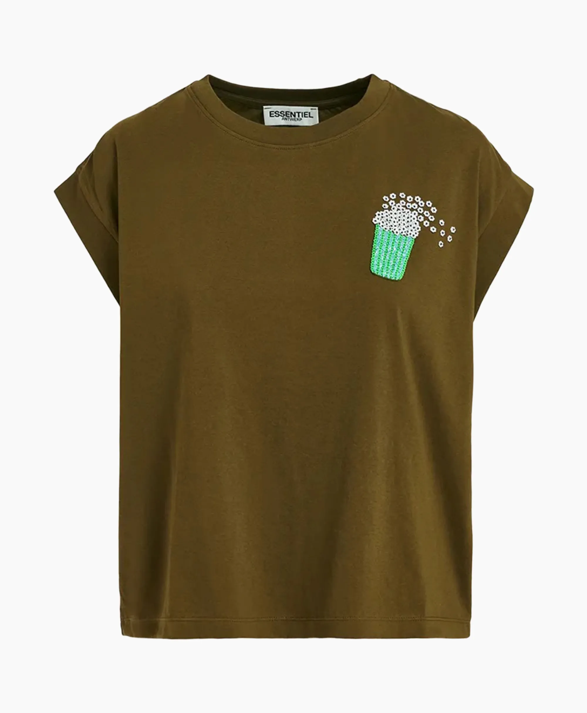 Essentiel Antwerp T-Shirt Korte Mouw Faustina Groen*Dames T-Shirts & Tops