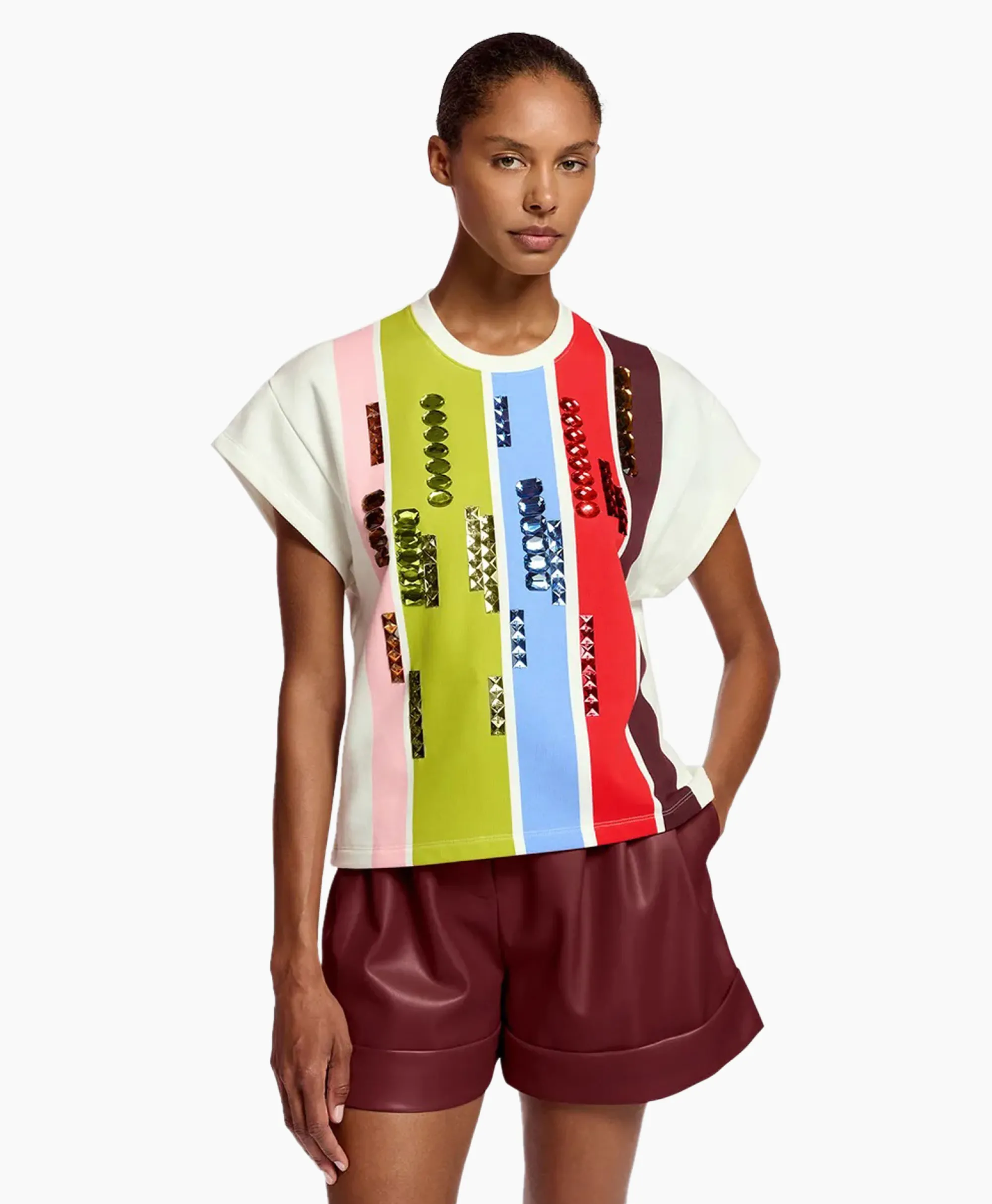 Essentiel Antwerp T-Shirt Korte Mouw Foam Off White*Dames T-Shirts & Tops