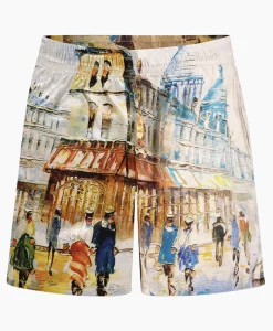 Flâneur Flaneur Korte Broek Short Somewhere In Europe Wit Dessin*Heren Broeken
