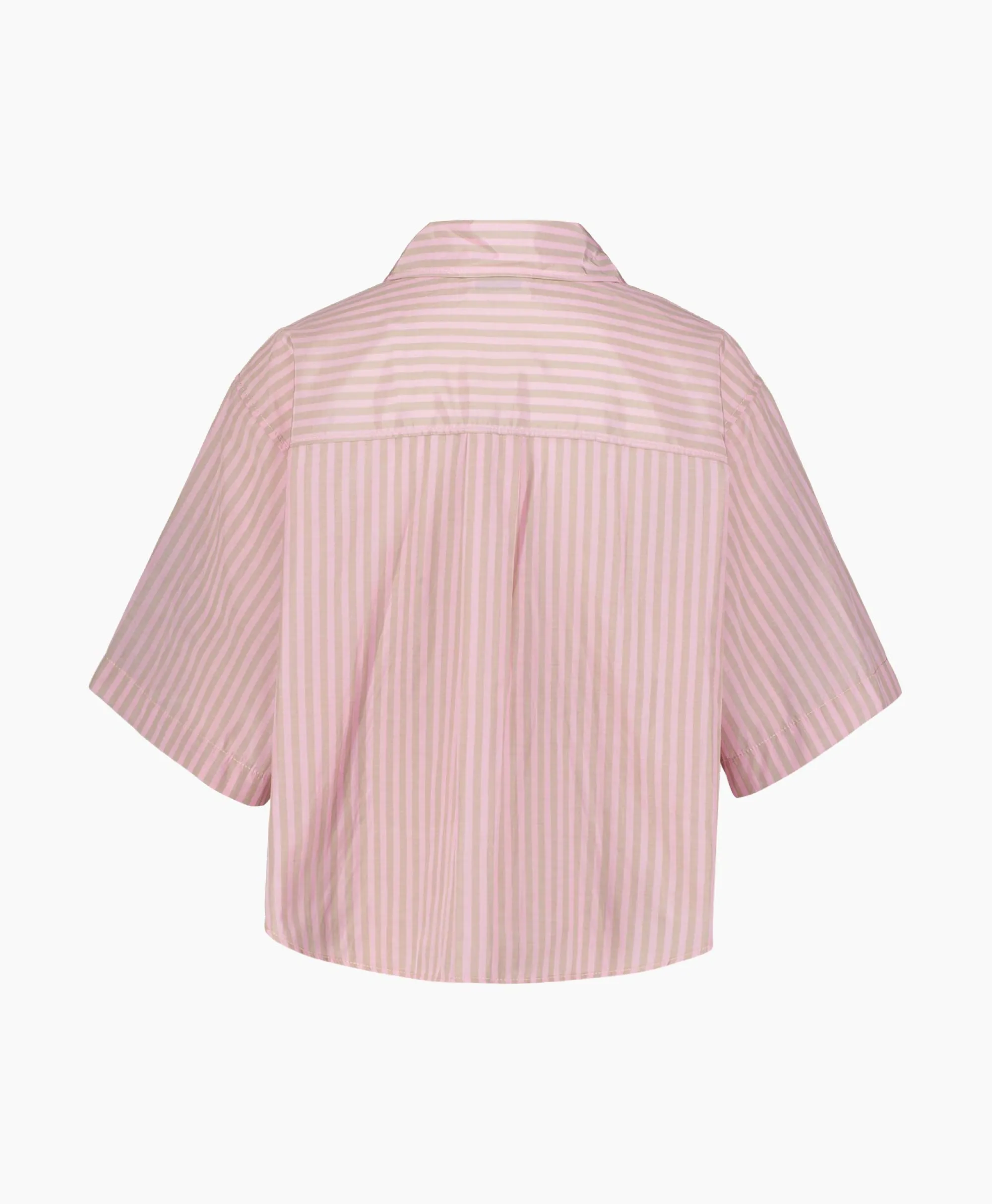 Forte_forte Blouse Chic Striped Taffetas Half Sleeves Boxy Rose*Dames Blouses