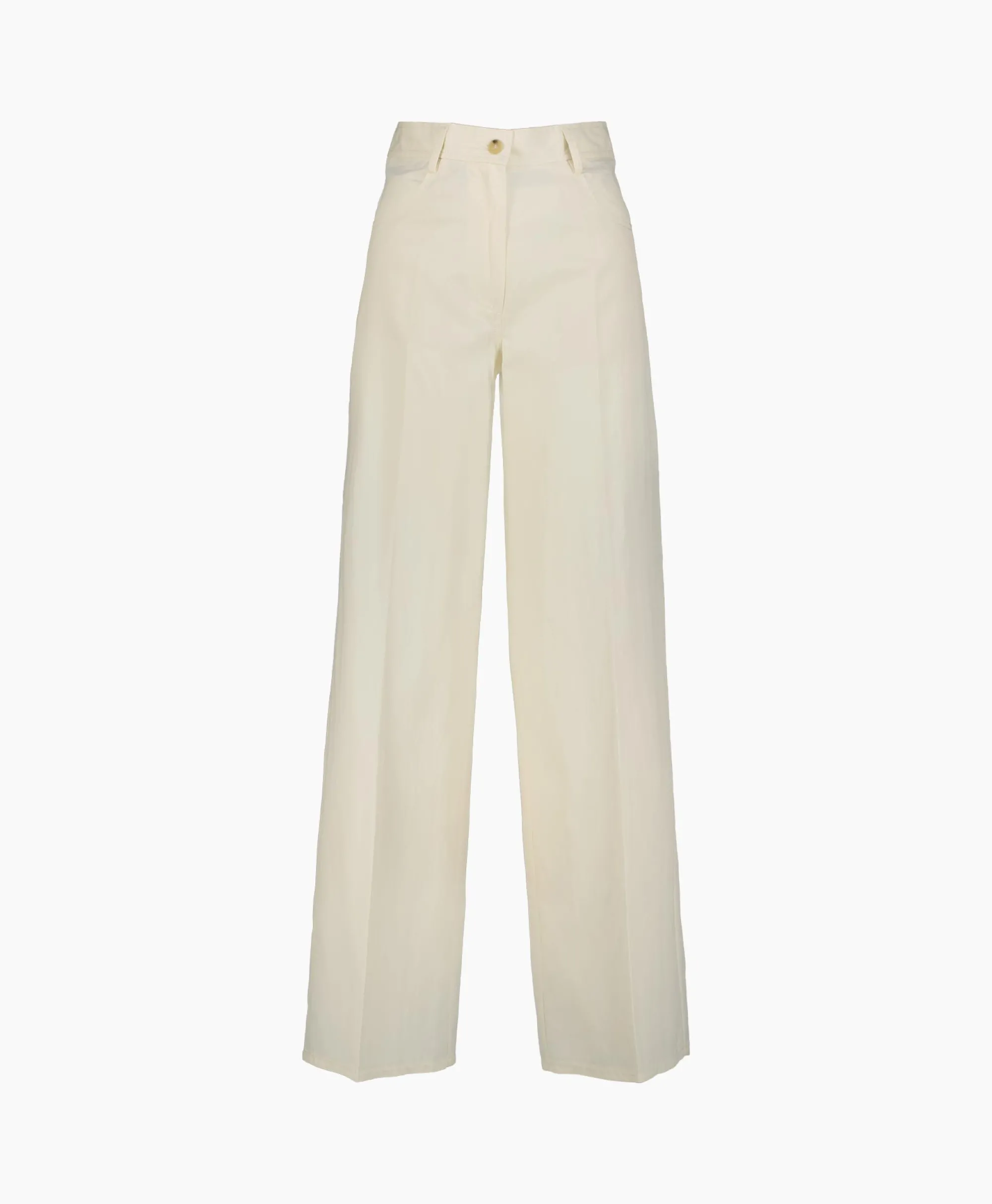 Forte_forte Pantalon Viscose Cotton Chic Twill 5 Pockets Ecru*Dames Broeken