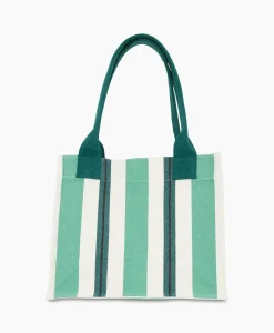 Ganni Shopper Large Easy Stripes Groen*Dames Tassen