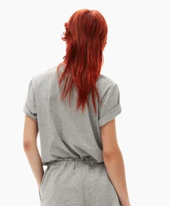 Ganni T-Shirt Korte Mouw Thin Jersey O-Neck Grijs*Dames T-Shirts & Tops