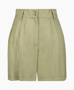 Golden Goose Korte Broek Journey W's Pleated Leilah Fluid Visco Khaki*Dames Broeken