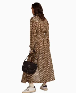 Golden Goose Midi Jurk Golden W's Chemisier Leopard Print Fil C Beige*Dames Jurken