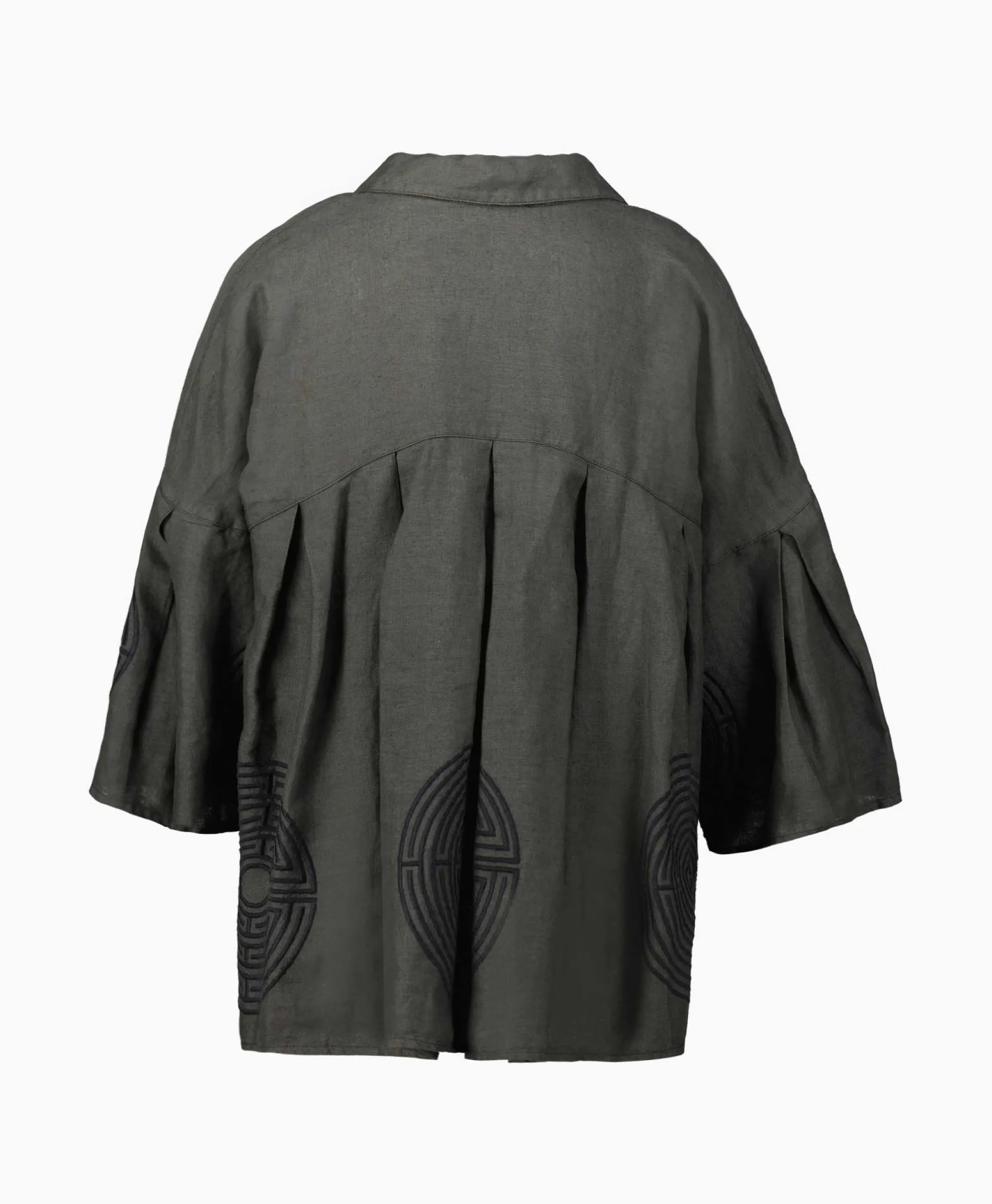 Greek Archaic Kori Top Labyrinth Pleates Buttons Khaki*Dames T-Shirts & Tops