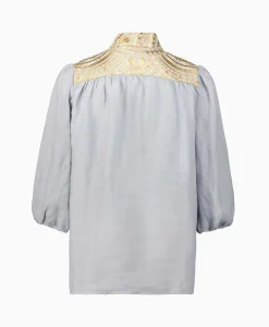 Greek Archaic Kori Top New All Over 3/4 Sleeves Licht Grijs*Dames T-Shirts & Tops