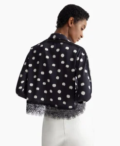 Liu Jo Blouse Escamicia C/Dettagali In Pizzo Zwart*Dames Blouses
