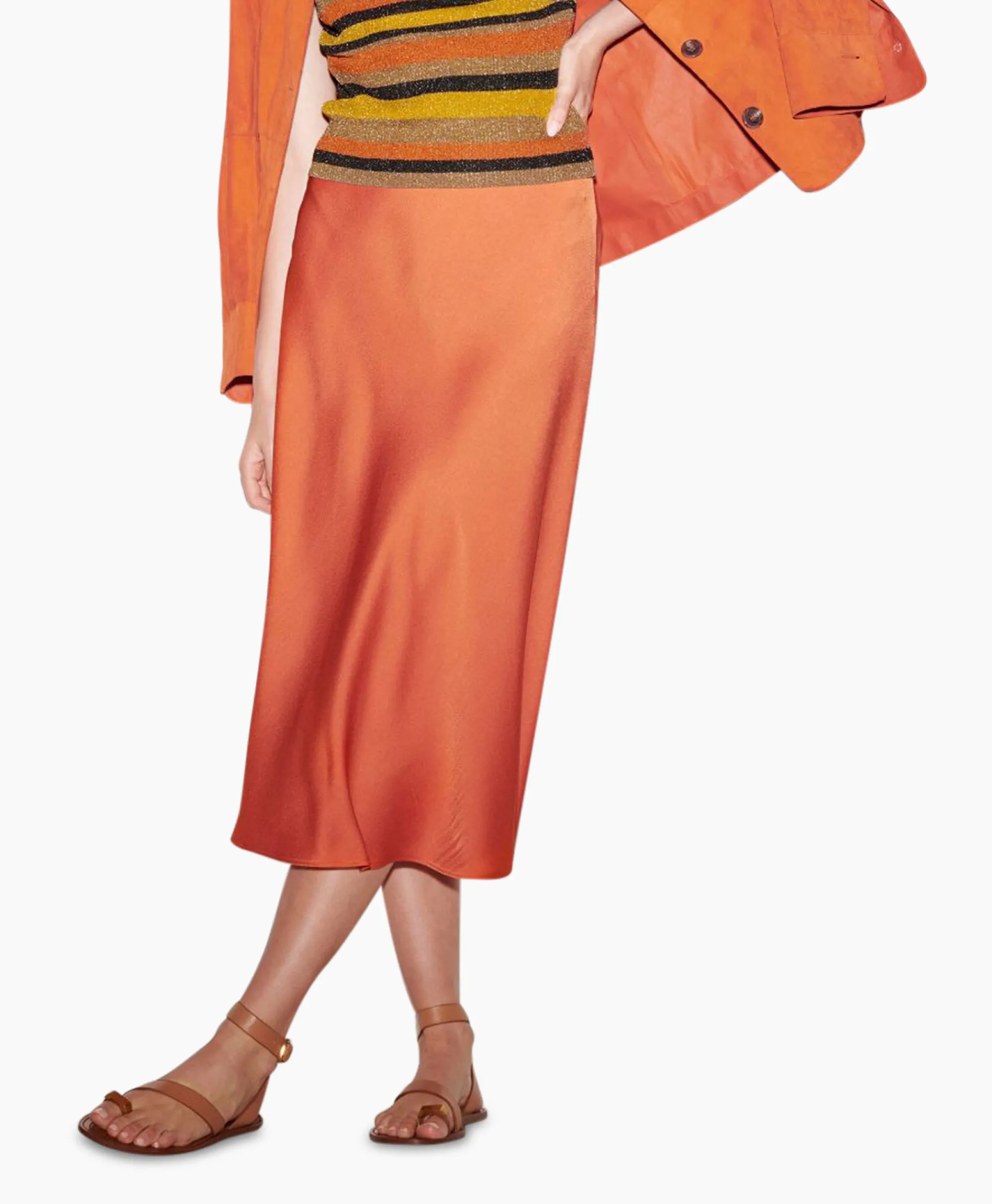 Luisa Cerano Maxi Rok 598235/3618-0 Oranje*Dames Rokken