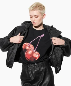 Luisa Cerano T-Shirt Korte Mouw 398104/7799-0 Zwart Dessin*Dames T-Shirts & Tops