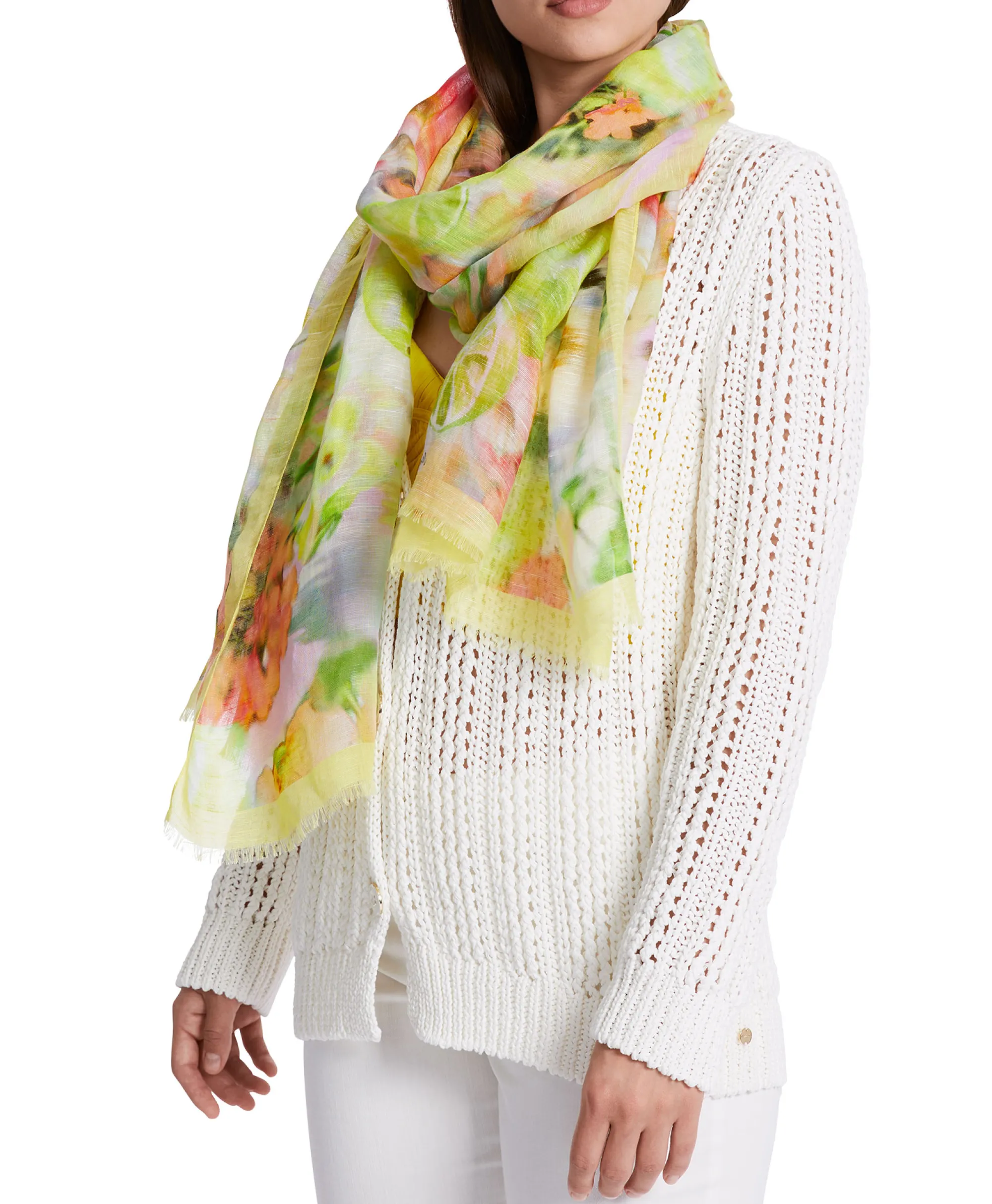 Marccain Collectie Shawl Wc B4.07 Z23 Midden Geel*Dames Sjaals
