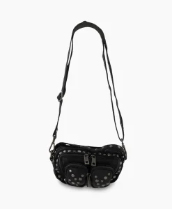 Nunoo Bags Crossbody Tas Helena Rivet Washed Black Zwart*Dames Tassen