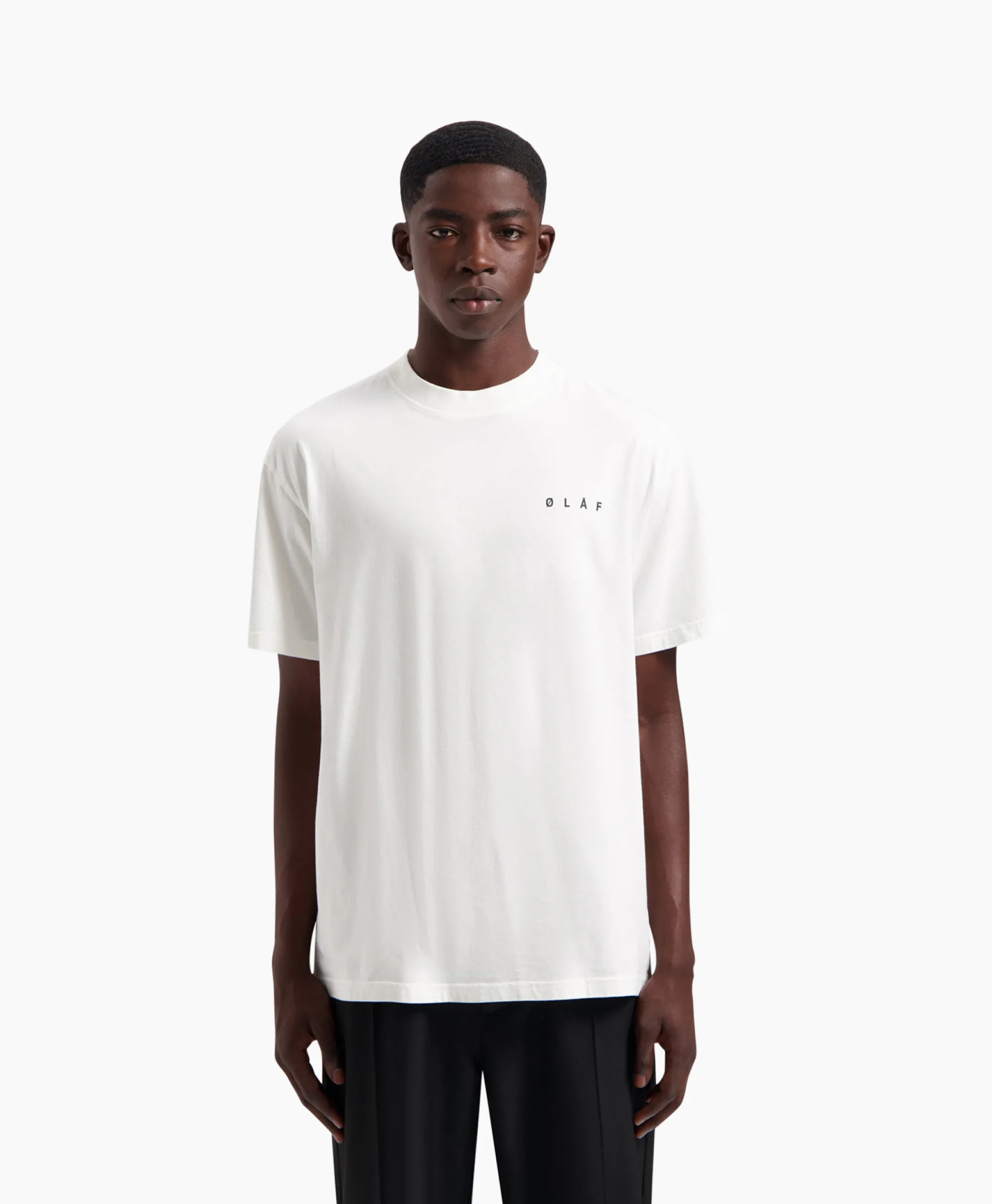 Olaf Hussein T-Shirt Blur Face Wit*Heren T-Shirts