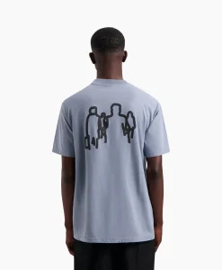 Olaf Hussein T-Shirt Transit Tee Blauw*Heren T-Shirts