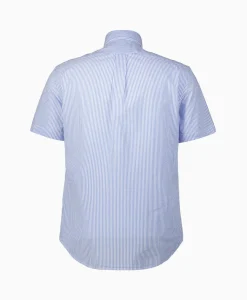 Ralph Lauren Overhemd Seersucker Short Sleeve Licht Blauw*Heren Overhemden