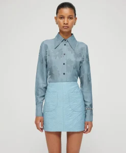 Róhe Rohe Minirok Short Jacquard Skirt Blauw*Dames Rokken