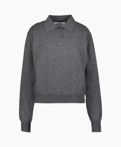 Róhe Rohe Pullover Wool Cashmere Polo Grijs*Dames Truien