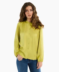 Studio Anneloes Blouse Birdie Ls Satin Geel*Dames Blouses
