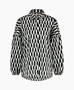 Studio Anneloes Blouse Havana Coffee Beans Zwart Dessin*Dames Blouses