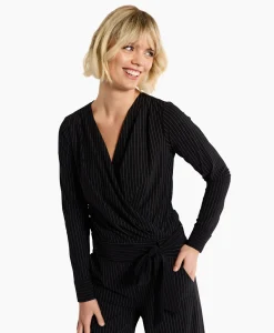 Studio Anneloes Jumpsuit Malia Pinstripe Zwart Dessin*Dames Jumpsuits