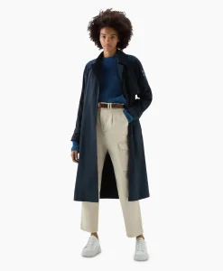 Woolrich Trenchcoat Summer Donker Blauw*Dames Jassen